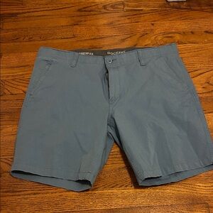 Dockers Men's Slate  Blue Flat-Front Chino Shorts 38